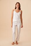 Ekru Pansy Lace Supant