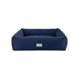Pet Comfort Golf  Köpek Yatağı Parliament Mavi w Hardal Biye M 90x70cm