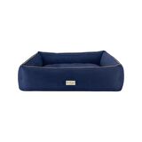 Pet Comfort Golf  Köpek Yatağı Parliament Mavi w Hardal Biye L 105x80cm