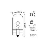 Osram 2825 W5W T10 Dipsiz Ampul 12V 5W 10 Adet