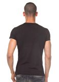 Darkzone Bisiklet Yaka Düz Siyah Erkek T-Shirt DZN8501