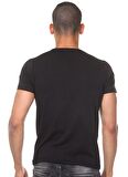 Darkzone V Yaka Düz Siyah Erkek T-Shirt DZN8611