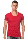 Darkzone Bisiklet Yaka Düz Bordo Erkek T-Shirt DZN8506