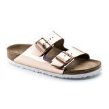 Birkenstock Arizona Metallic Copper Naturel Leather Soft Taban Kadın Terlik 952091