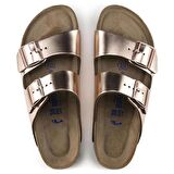 Birkenstock Arizona Metallic Copper Naturel Leather Soft Taban Kadın Terlik 952091