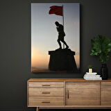 Atatürk Silueti - Gün Batımında Anıt Heykel Kanvas Tablo