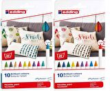 Edding 4600 20'li Tam Renk Kumaş Kalemi Set - Fun + Basic
