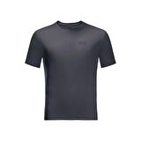 Jack Wolfskin Bisiklet Yaka Kısa Kollu Baskılı Gri Erkek T-Shirt