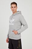 Adidas Trefioil Kapüşonlu Gri Erkek Sweatshirt Dt7963