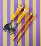 Hayvan Figürlü Çocuk Çatal Kaşık Ve Chopstick Seti 3'lü Takım