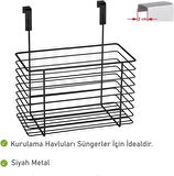 Dolap Kapak Asmalı Çok Amaçlı Düzenleyici  24 x 24,5 x 15 cm, siyah