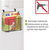 Dolap Kapak Asmalı Çok Amaçlı Düzenleyici  24 x 24,5 x 15 cm, siyah