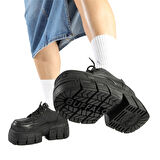 Kadın Oxford ( Klasik) 1622349 Buffalo GOSPHER LACE UP CS - VEGAN NAPPA - Black