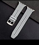 Apple Watch 42/44MM Dikiş Desenli Dokuma Silikon Kordon