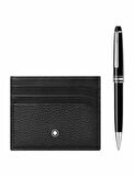 Montblanc Platinum Kaplama Tükenmez Kalem ve Meisterstück 6 Bölmeli Yumuşak Kartlık 128955