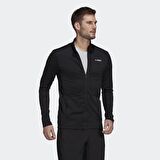 adidas Düz Siyah Erkek Polar Sweatshırt GI7306 EveryHike FZ Fl