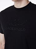 KARL LAGERFELD Bisiklet Yaka Siyah Erkek T-Shirt 755020542221