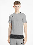 Puma O Yaka Düz Gri Erkek T-Shirt 65648937 teamFINAL 21 Casuals Tee
