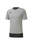 Puma O Yaka Düz Gri Erkek T-Shirt 65648937 teamFINAL 21 Casuals Tee
