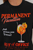 Kadın Permanent Vacation Siyah T-Shirt