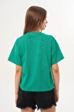 Kadın Yeşil Exclusive Only What I Want Kuş Baskılı Oversize Tişört