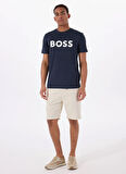 Boss Bisiklet Yaka Lacivert Erkek T-Shirt Thinking