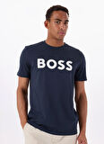 Boss Bisiklet Yaka Lacivert Erkek T-Shirt Thinking