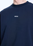 Boss Bisiklet Yaka Lacivert Erkek Sweatshırt WeSmallcrew
