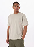 Boss Bisiklet Yaka Bej Erkek T-Shirt Te_cotton