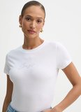 Boss Bisiklet Yaka Beyaz Kadın T-Shirt 50538826