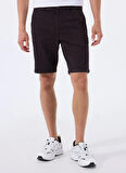 Siyah Erkek Normal Bel Slim Fit Şort Chino_Slim_Shorts
