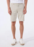 Bej Erkek Normal Bel Slim Fit Şort Chino_Slim_Shorts