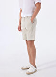 Bej Erkek Normal Bel Slim Fit Şort Chino_Slim_Shorts