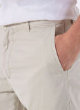 Bej Erkek Normal Bel Slim Fit Şort Chino_Slim_Shorts
