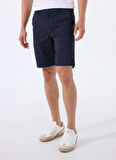 Lacivert Erkek Normal Bel Slim Fit Şort Chino_Slim_Shorts