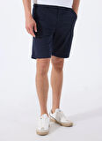 Lacivert Erkek Normal Bel Slim Fit Şort Chino_Slim_Shorts