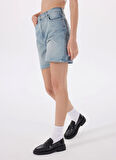 Hugo Yüksek Bel Regular Fit Mavi Kadın Denim Şort 50538863