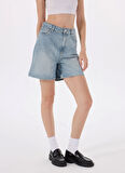 Hugo Yüksek Bel Regular Fit Mavi Kadın Denim Şort 50538863