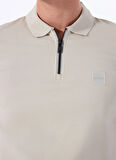 Boss Bej Erkek Polo T-Shirt Passerzip