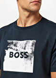 Boss Bisiklet Yaka Lacivert Erkek T-Shirt Te_Wheel