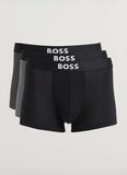 Boss Gri - Siyah Erkek Boxer Trunk 3P BOSS ONE D