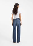 Boss Yüksek Bel Düz Paça Oversize Koyu Mavi Kadın Denim Pantolon 50552376