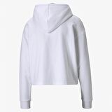 Puma ESS Cropped Logo Hoodie TR BEYAZ Kadın Eşofman Üstü