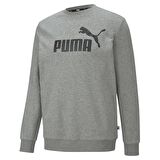 Puma Ess Big Logo Crew Tr Erkek Gri Sweatshirt - 5