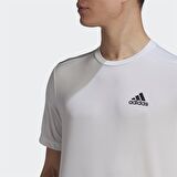 Adidas  Gm5509 M Pl T Bisiklet Yaka    Beyaz - Siyah Erkek T-Shirt