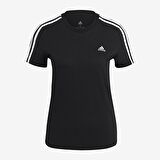 adidas Bisiklet Yaka Siyah - Beyaz Kadın T-Shirt GL0784 W 3S T