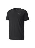 Puma Bisiklet Yaka Düz Siyah Erkek T-Shirt 58721201 Puma Active Tee