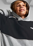 Puma Düz Erkek Gri Sweatshırt 67009804 Puma Power Colorblock Hood