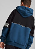 Puma Düz Erkek Mavi Sweatshırt 67009817 Puma Power Colorblock Hood