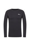 Jack Wolfskin A60320 Infinite Light Ls M Outdoor Içlik Üst Siyah Erkek T-Shirt